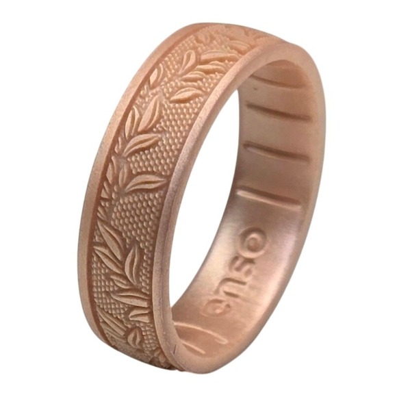 Enso Rings Etched Signature Silicone Ring - Laurel Rose Gold - Size 14 - Picture 2 of 7